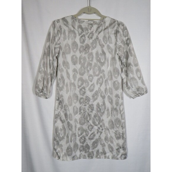 Express Gray Leopard Print Textured Button Up Dress Size XS - Picture 5 of 7